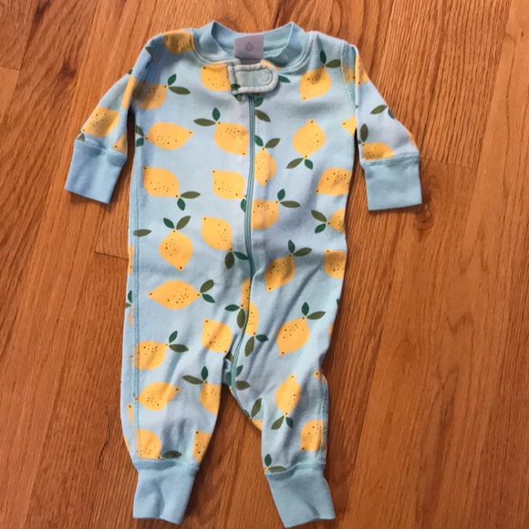 lemon baby pajamas